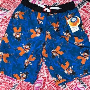 Dragon Ball Z Swim Trunks - Blue & Orange Character Print